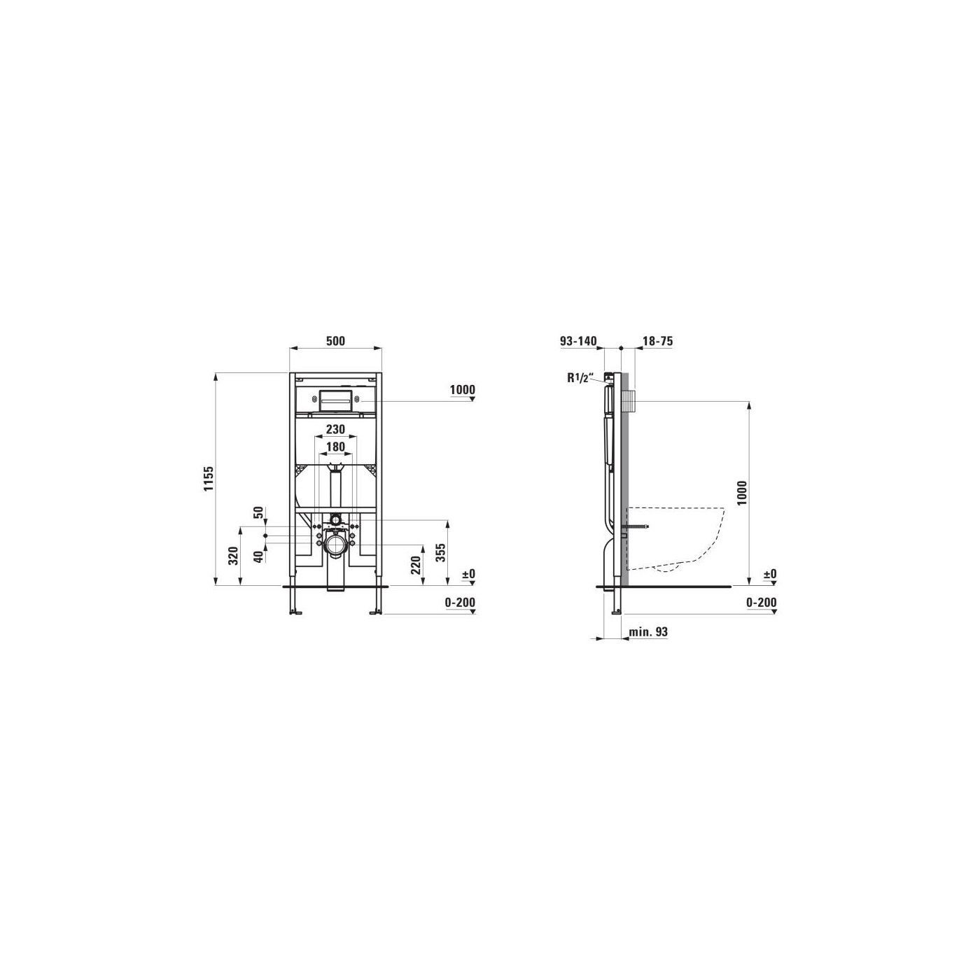 Stelaż Podtynkowy Slim Do Misek WC Podwieszanych I Toalet Myjących Spłukiwanie 6/3L Ineo H9201100000001 Laufen Stelaż Podtynkowy Slim Do Misek WC Podwieszanych I Toalet Myjących Spłukiwanie 6/3L Ineo H9201100000001 Laufen