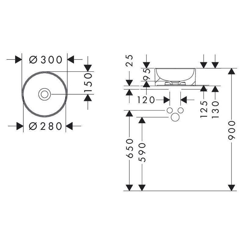 Umywalka Nablatowa 300 mm Bez Otworu Na Baterię Xuniva S 60163450 Hansgrohe Umywalka Nablatowa 300 mm Bez Otworu Na Baterię Xuniva S 60163450 Hansgrohe