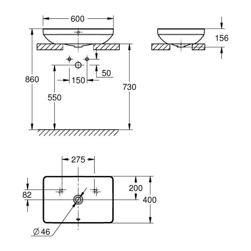 Umywalka Nablatowa 60x40cm Z Przelewem Euro 2.0 Biel Alpejska 102434SH00 Grohe Umywalka Nablatowa 60x40cm Z Przelewem Euro 2.0 Biel Alpejska 102434SH00 Grohe
