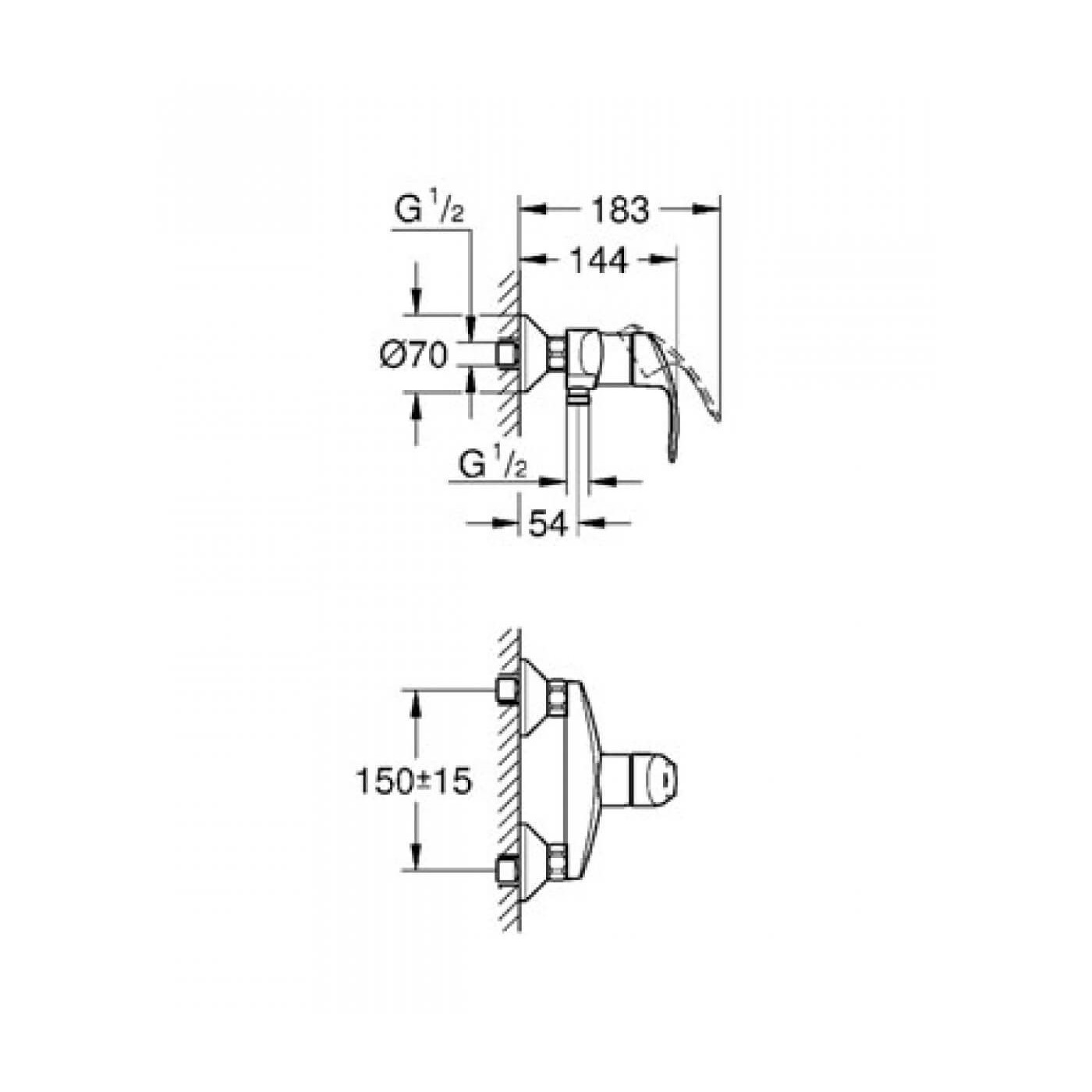 Bateria prysznicowa Eurosmart 33555002 Grohe Bateria prysznicowa Eurosmart 33555002 Grohe