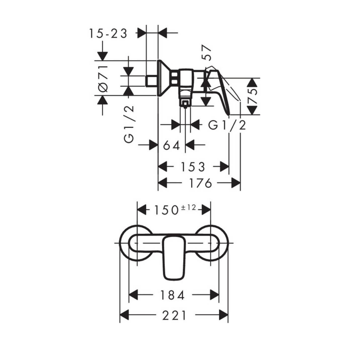 Bateria Prysznicowa Logis 71600000 Hansgrohe Bateria Prysznicowa Logis 71600000 Hansgrohe