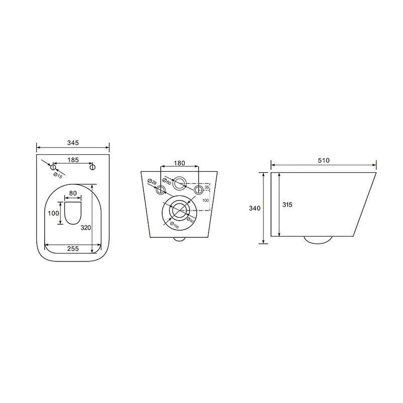 Muszla Wisząca Bit 51x34,5 cm + Deska L-014 Wana Muszla Wisząca Bit 51x34,5 cm + Deska L-014 Wana