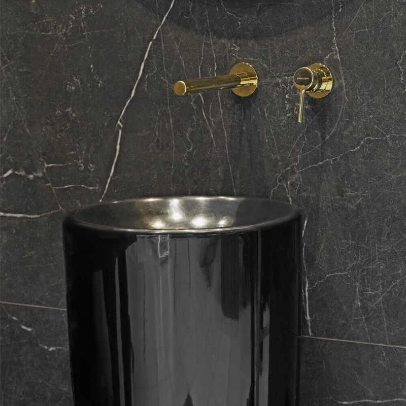 Umywalka Stojąco-Przyścienna Noemi S 40x40x84,5 cm Czarny Połysk P_S_062_01_0400_0000002 Marmorin Umywalka Stojąco-Przyścienna Noemi S 40x40x84,5 cm Czarny Połysk P_S_062_01_0400_0000002 Marmorin