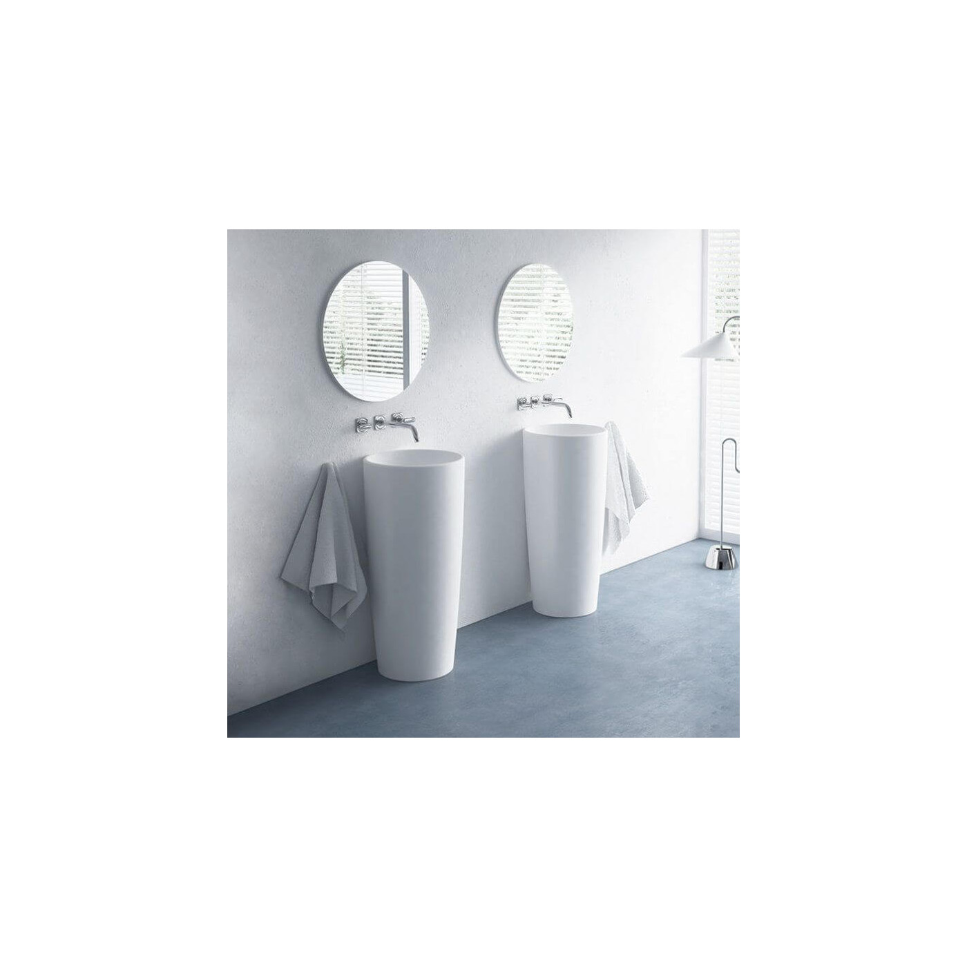 Umywalka Stojąco-Przyścienna Noemi S 40x40x84,5 cm Biały Połysk P_S_062_01_0400 Marmorin Umywalka Stojąco-Przyścienna Noemi S 40x40x84,5 cm Biały Połysk P_S_062_01_0400 Marmorin