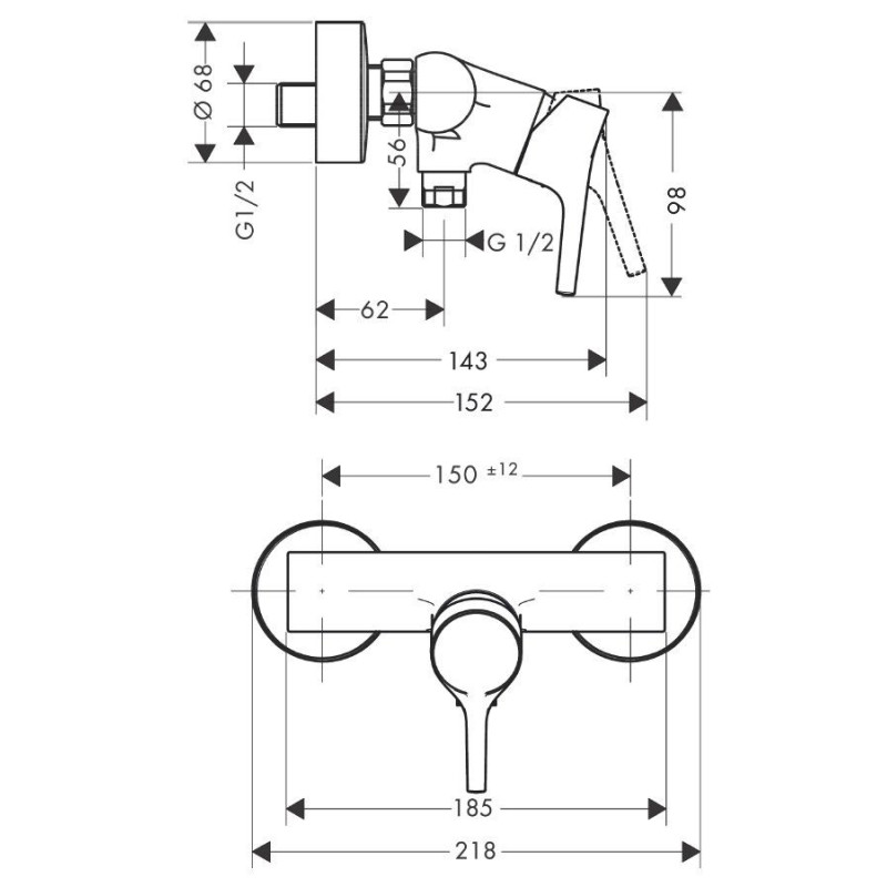 Bateria Prysznicowa Talis S Chrom 72600000 Hansgrohe Bateria Prysznicowa Talis S Chrom 72600000 Hansgrohe