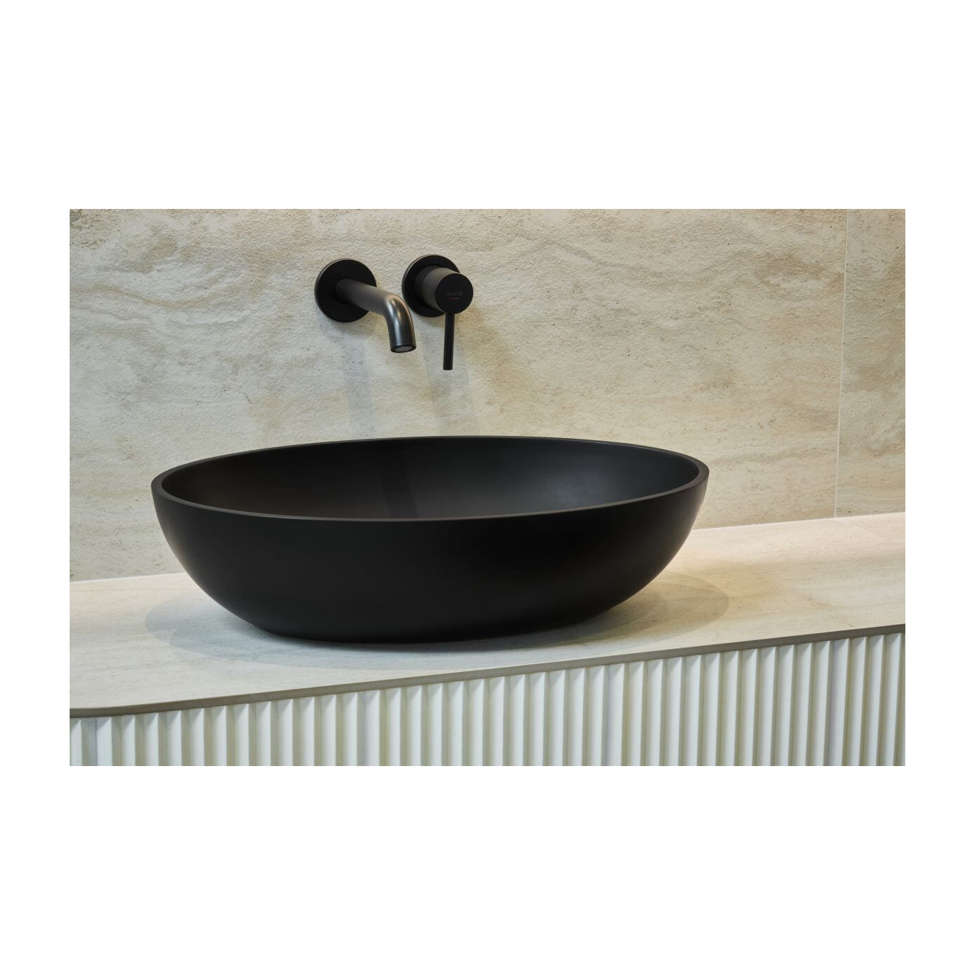 Umywalka Nablatowa Birma I 57x41 Czarny Mat P_U_604_01_0570_6_00_0_106 Marmorin Umywalka Nablatowa Birma I 57x41 Czarny Mat P_U_604_01_0570_6_00_0_106 Marmorin