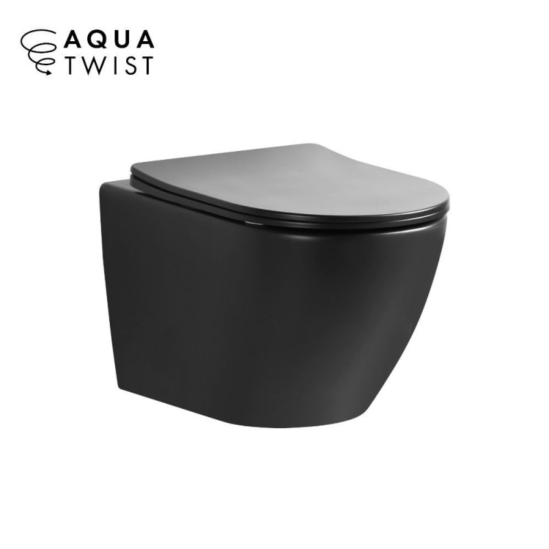 Miska WC Nox 1.0 Z Systemem Spłukiwania AquaTwist Z Deską Wolnoopadającą Slim Czarny Mat 0114-MB-AT Emporia Miska WC Nox 1.0 Z Systemem Spłukiwania AquaTwist Z Deską Wolnoopadającą Slim Czarny Mat 0114-MB-AT Emporia