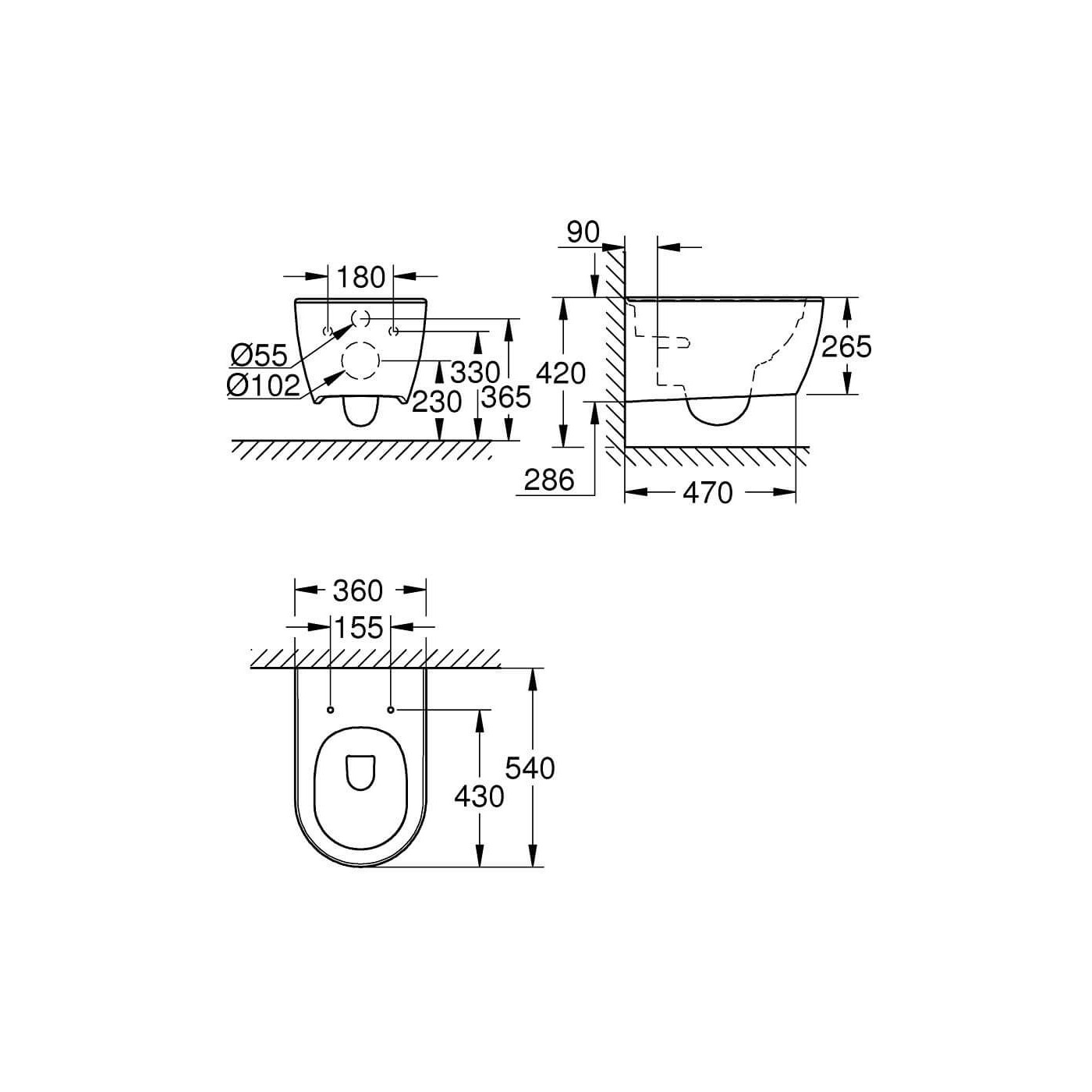 Miska WC Wisząca Essence 3957100H 54x36 Z Deską Wolnoopadającą Essence 39577001 Grohe Miska WC Wisząca Essence 3957100H 54x36 Z Deską Wolnoopadającą Essence 39577001 Grohe