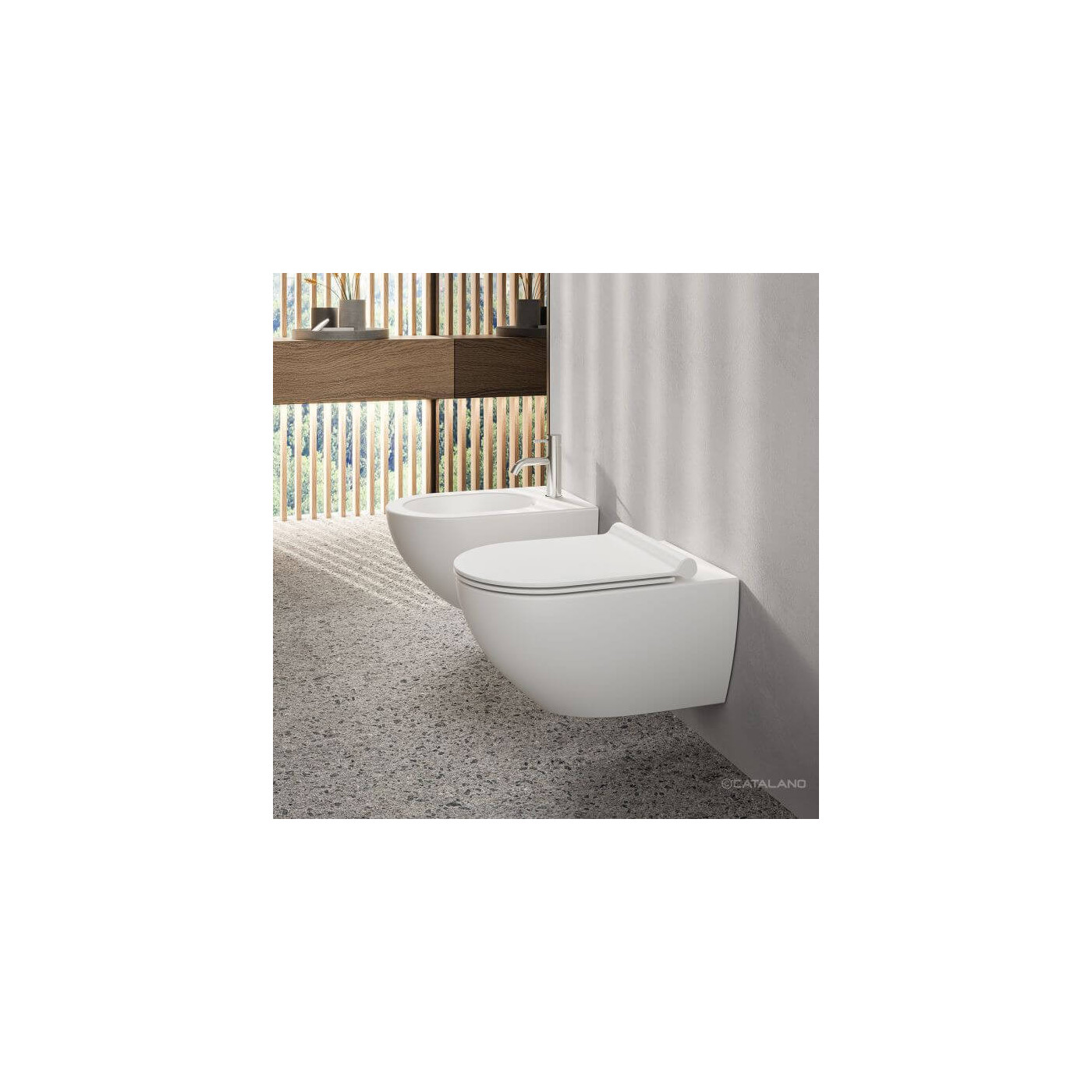 Miska Z Deską Wolnoopadającą Colori Biały Mat 54x35 1VSF54RBM+KFST00+5SCSTPBM Catalano Miska Z Deską Wolnoopadającą Colori Biały Mat 54x35 1VSF54RBM+KFST00+5SCSTPBM Catalano