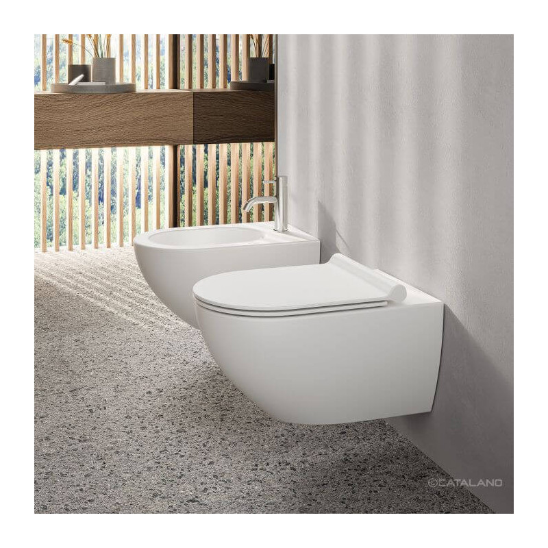 Miska Z Deską Wolnoopadającą Colori Biały Mat 54x35 1VSF54RBM+KFST00+5SCSTPBM Catalano Miska Z Deską Wolnoopadającą Colori Biały Mat 54x35 1VSF54RBM+KFST00+5SCSTPBM Catalano