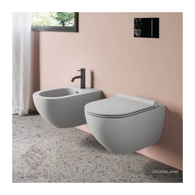 Miska Z Deską Wolnoopadającą Colori Szary Mat 54x35 1VSF54RCS+KFST00+5SCSTPCS Catalano Miska Z Deską Wolnoopadającą Colori Szary Mat 54x35 1VSF54RCS+KFST00+5SCSTPCS Catalano