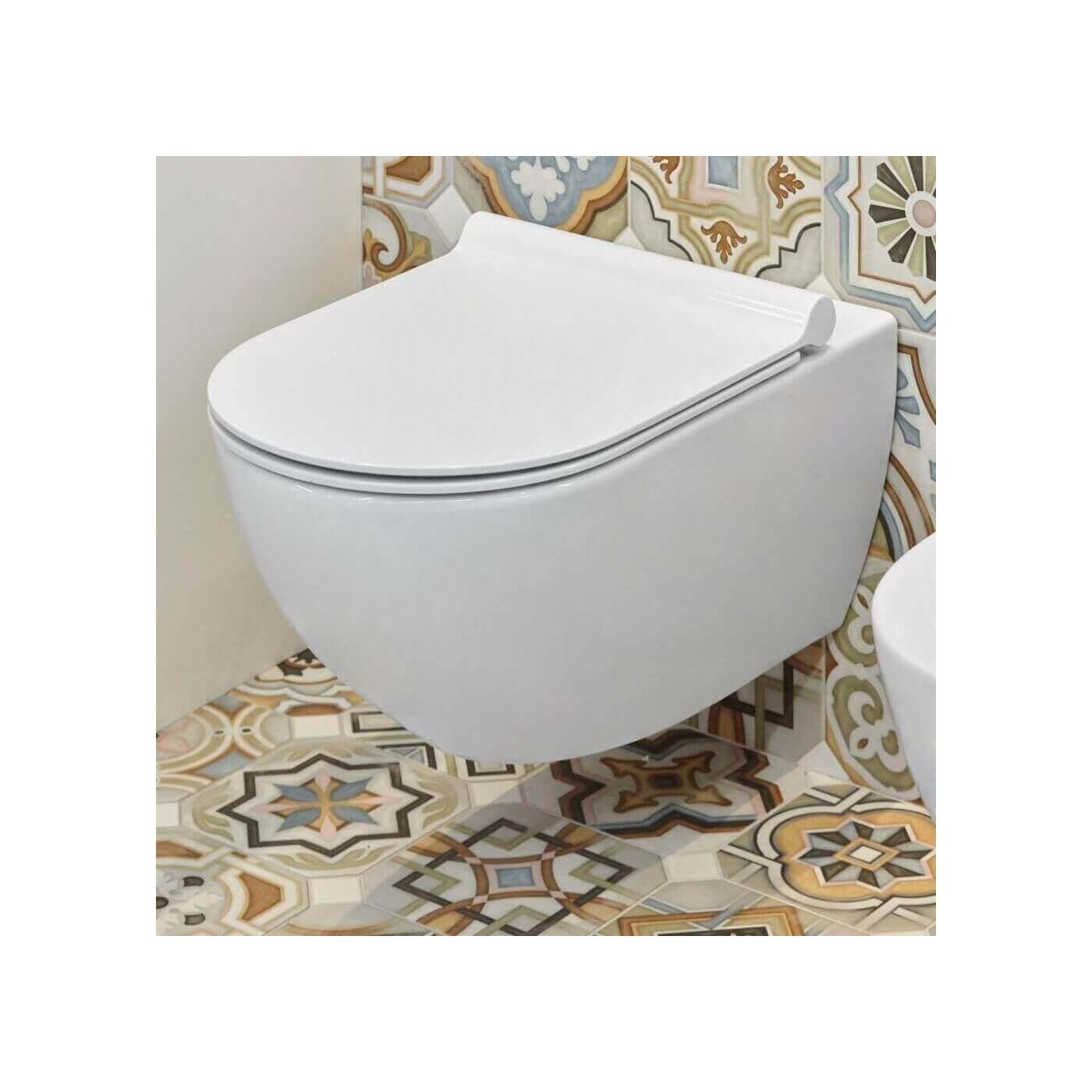 Miska WC Z Deską Wolnoopadającą Sfera Biały Połysk + Zestaw Montażowy 1VSF54R00+5KFST00+5SCSTP00 Catalano Miska WC Z Deską Wolnoopadającą Sfera Biały Połysk + Zestaw Montażowy 1VSF54R00+5KFST00+5SCSTP00 Catalano