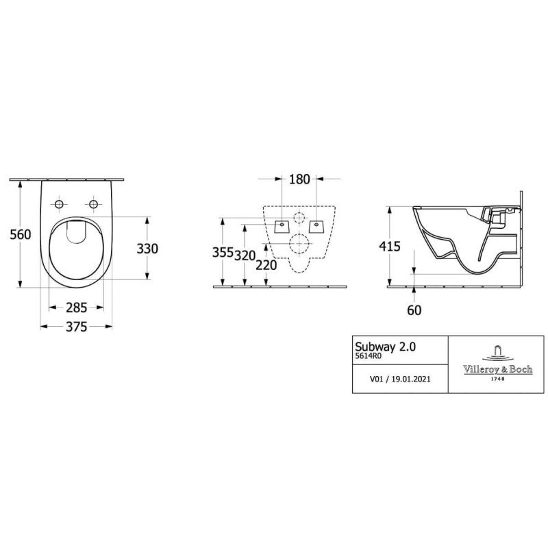 Miska WC Subway 2.0 Direct Flush Weiss Alpin 5614R001+ 8M42S101 Villeroy&Boch Miska WC Subway 2.0 Direct Flush Weiss Alpin 5614R001+ 8M42S101 Villeroy&Boch