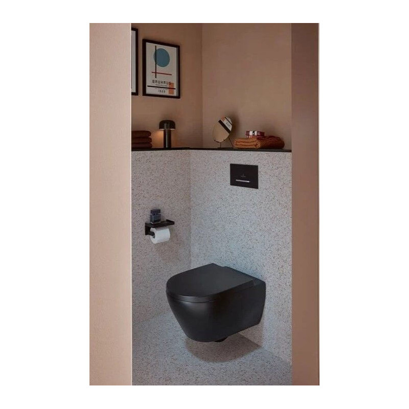 Miska WC Subway 2.0 37,5x56,5 CeramicPlus Czarny Mat 5614R0S5 + 8M42S1S5 Villeroy&Boch Miska WC Subway 2.0 37,5x56,5 CeramicPlus Czarny Mat 5614R0S5 + 8M42S1S5 Villeroy&Boch