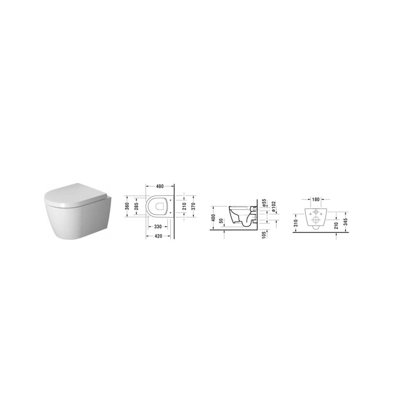 Miska WC Rimless Me By Starck 37x48 Z Deską Wolnoopadającym 2530090000+0020190000 Duravit Miska WC Rimless Me By Starck 37x48 Z Deską Wolnoopadającym 2530090000+0020190000 Duravit
