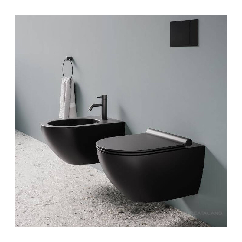 Miska Z Deską Wolnoopadającą Colori Czarny Mat 35x55 0511550022+5KFST00+5SCSTPNS Catalano Miska Z Deską Wolnoopadającą Colori Czarny Mat 35x55 0511550022+5KFST00+5SCSTPNS Catalano