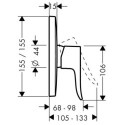 Bateria Natryskowa Metris 31456000 Hansgrohe Bateria Natryskowa Metris 31456000 Hansgrohe