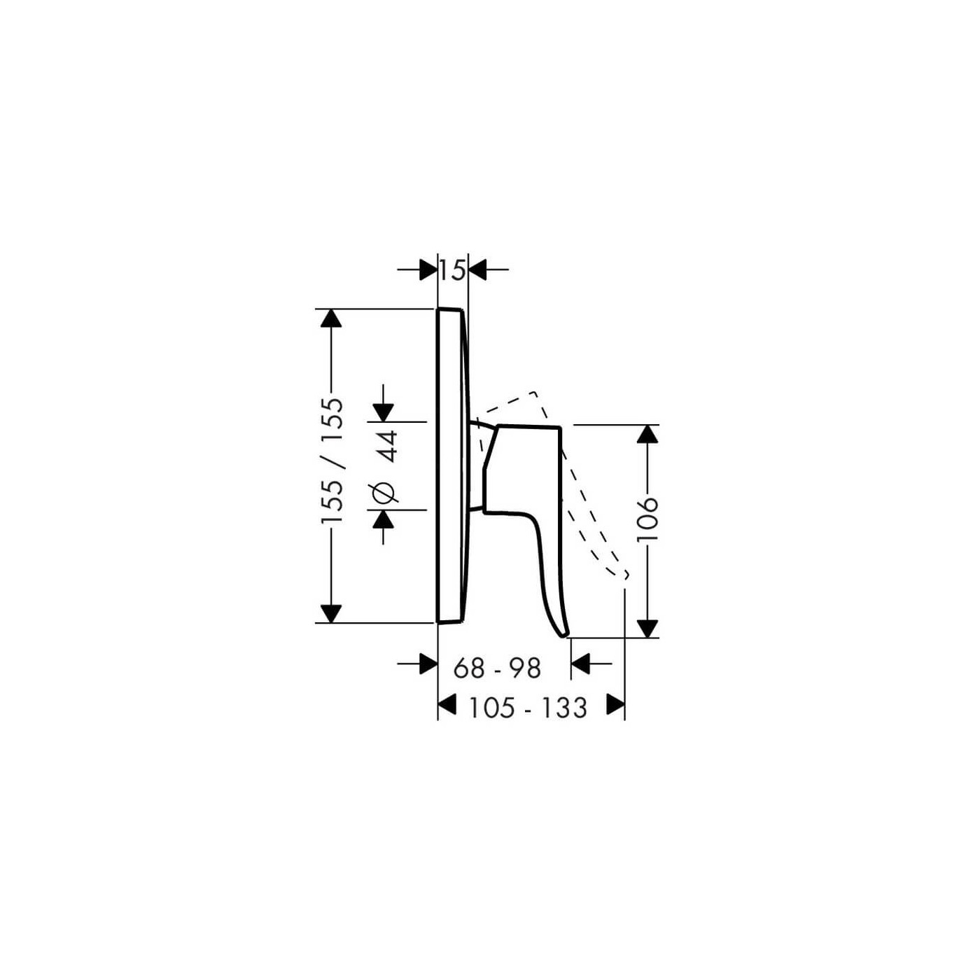 Bateria Natryskowa Metris 31456000 Hansgrohe Bateria Natryskowa Metris 31456000 Hansgrohe