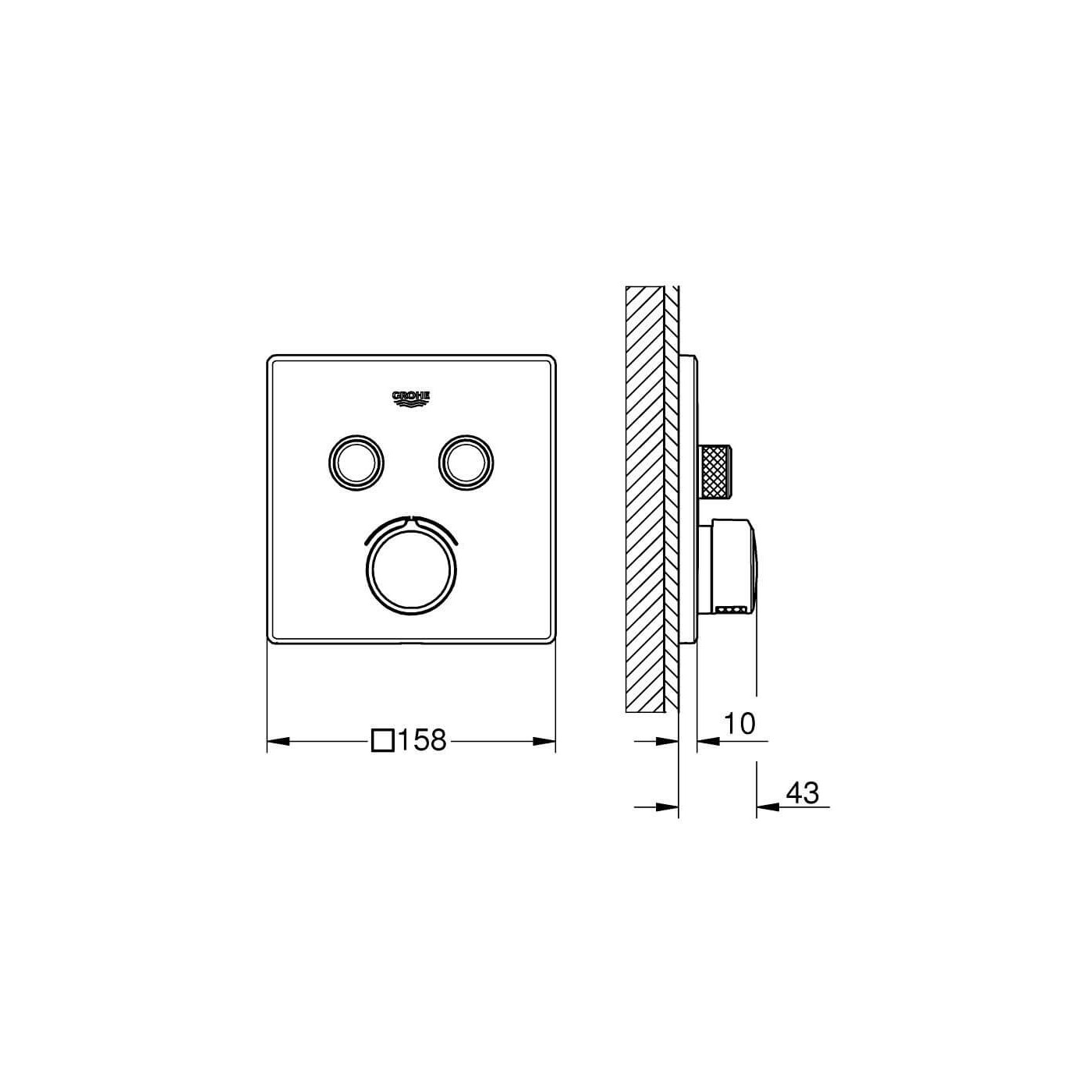 Bateria Podtynkowa Do Obsługi Dwóch Wyjść Wody SmartControl 29148000 Grohe Bateria Podtynkowa Do Obsługi Dwóch Wyjść Wody SmartControl 29148000 Grohe