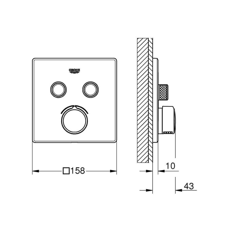 Bateria Podtynkowa Do Obsługi Dwóch Wyjść Wody SmartControl 29148000 Grohe Bateria Podtynkowa Do Obsługi Dwóch Wyjść Wody SmartControl 29148000 Grohe