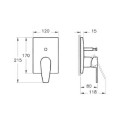 Bateria Wannowo-Prysznicowa Q-Line Podtynkowa A42208EXP Vitra Bateria Wannowo-Prysznicowa Q-Line Podtynkowa A42208EXP Vitra