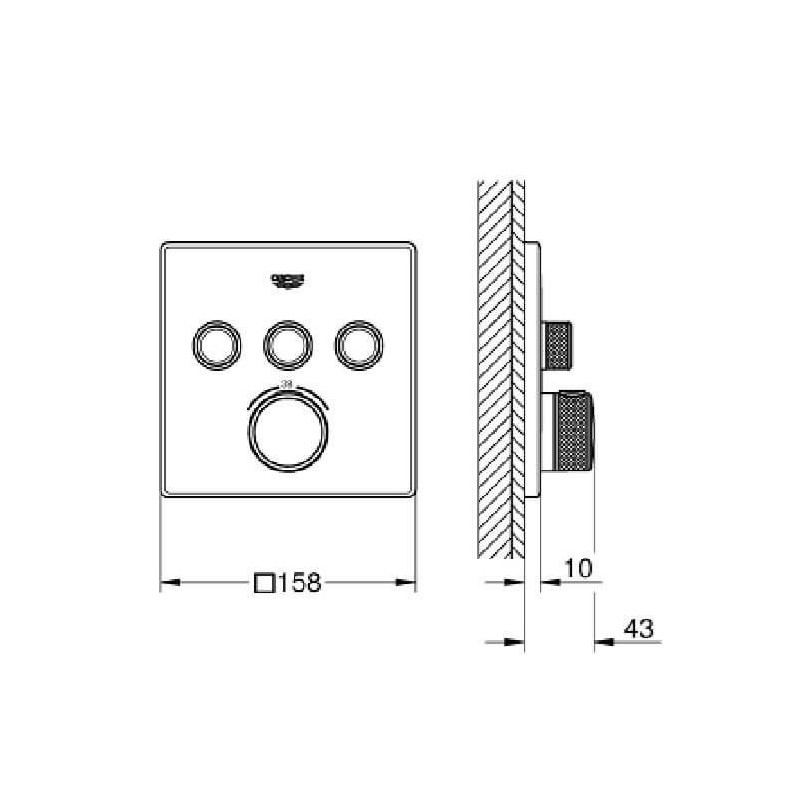 Bateria Termostatyczna Do Obsługi Dwóch Wyjść Wody Grohtherm SmartControl Moon White 29156LS0 Grohe Bateria Termostatyczna Do Obsługi Dwóch Wyjść Wody Grohtherm SmartControl Moon White 29156LS0 Grohe