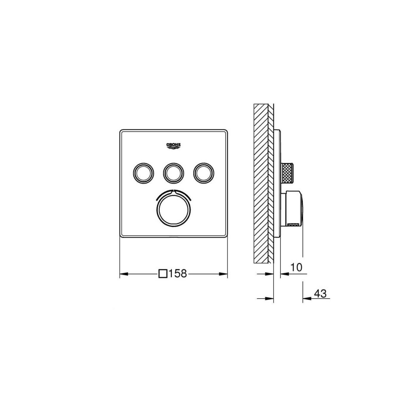 Bateria Podtynkowa Do Obsługi Trzech Wyjść Wody SmartControl 29149000 Grohe Bateria Podtynkowa Do Obsługi Trzech Wyjść Wody SmartControl 29149000 Grohe