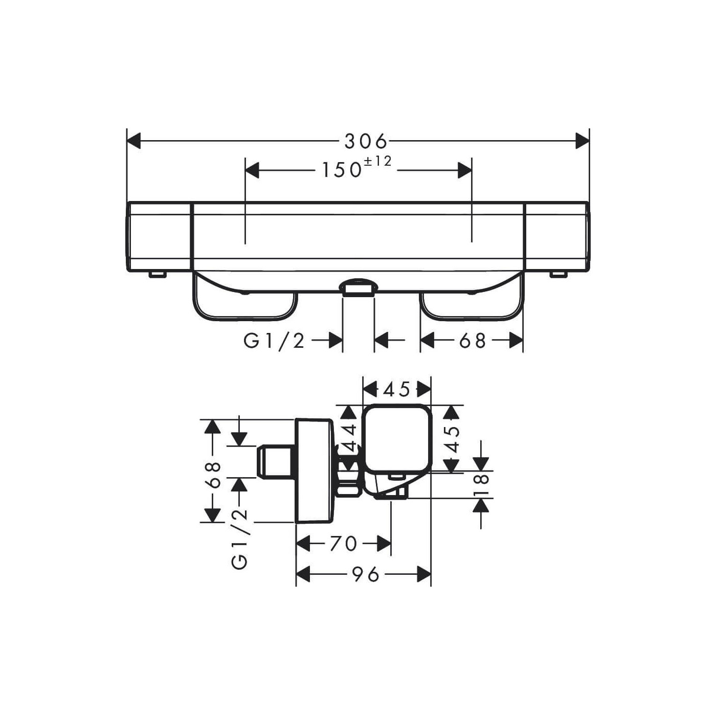 Bateria Natryskowa Termostatyczna Ecostat E 15773000 Hansgrohe Bateria Natryskowa Termostatyczna Ecostat E 15773000 Hansgrohe