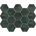Mozaika Metal Seagreen Hexagon Lappato 32,5x22,5 Tau Ceramica Mozaika Metal Seagreen Hexagon Lappato 32,5x22,5 Tau Ceramica