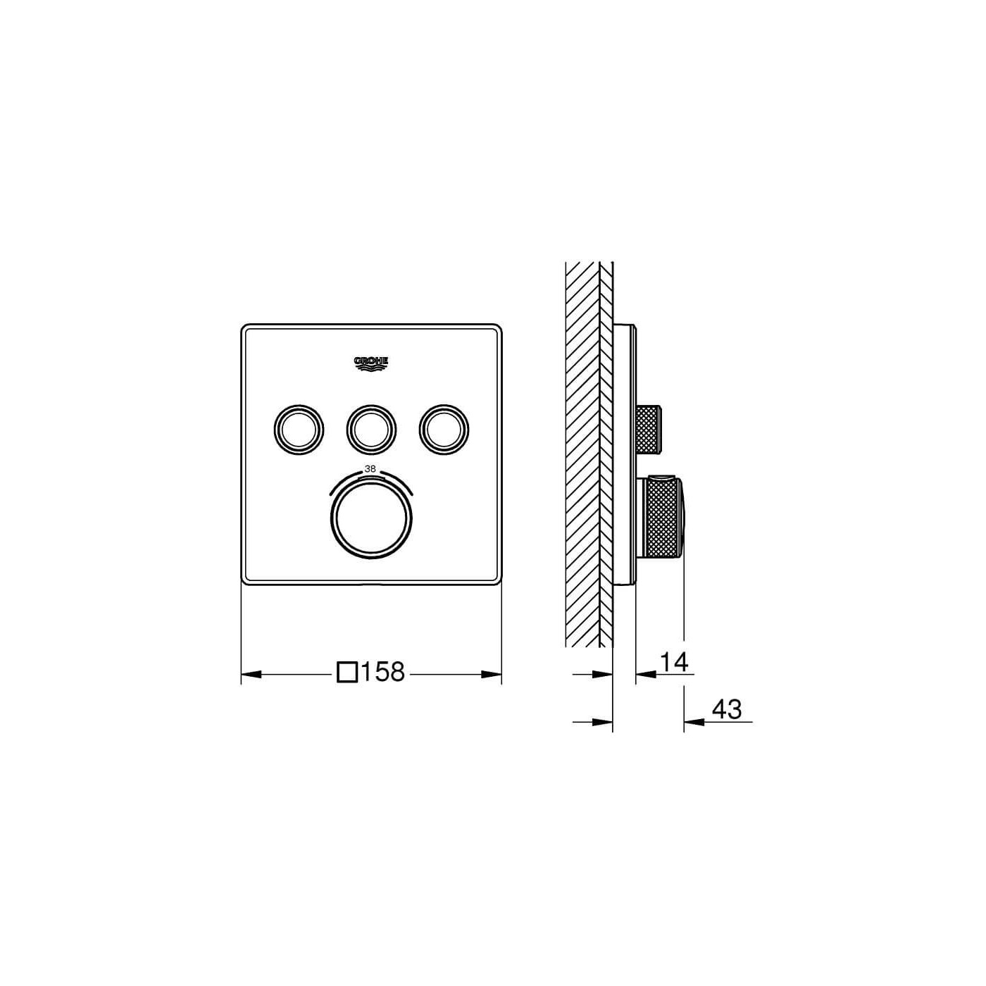 Bateria Termostatyczna Do Obsługi Trzech Wyjść Wody Grohtherm SmartControl Moon White 29157LS0 Grohe Bateria Termostatyczna Do Obsługi Trzech Wyjść Wody Grohtherm SmartControl Moon White 29157LS0 Grohe
