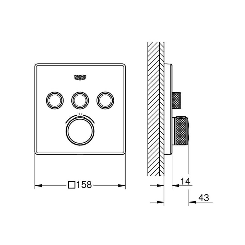 Bateria Termostatyczna Do Obsługi Trzech Wyjść Wody Grohtherm SmartControl Moon White 29157LS0 Grohe Bateria Termostatyczna Do Obsługi Trzech Wyjść Wody Grohtherm SmartControl Moon White 29157LS0 Grohe