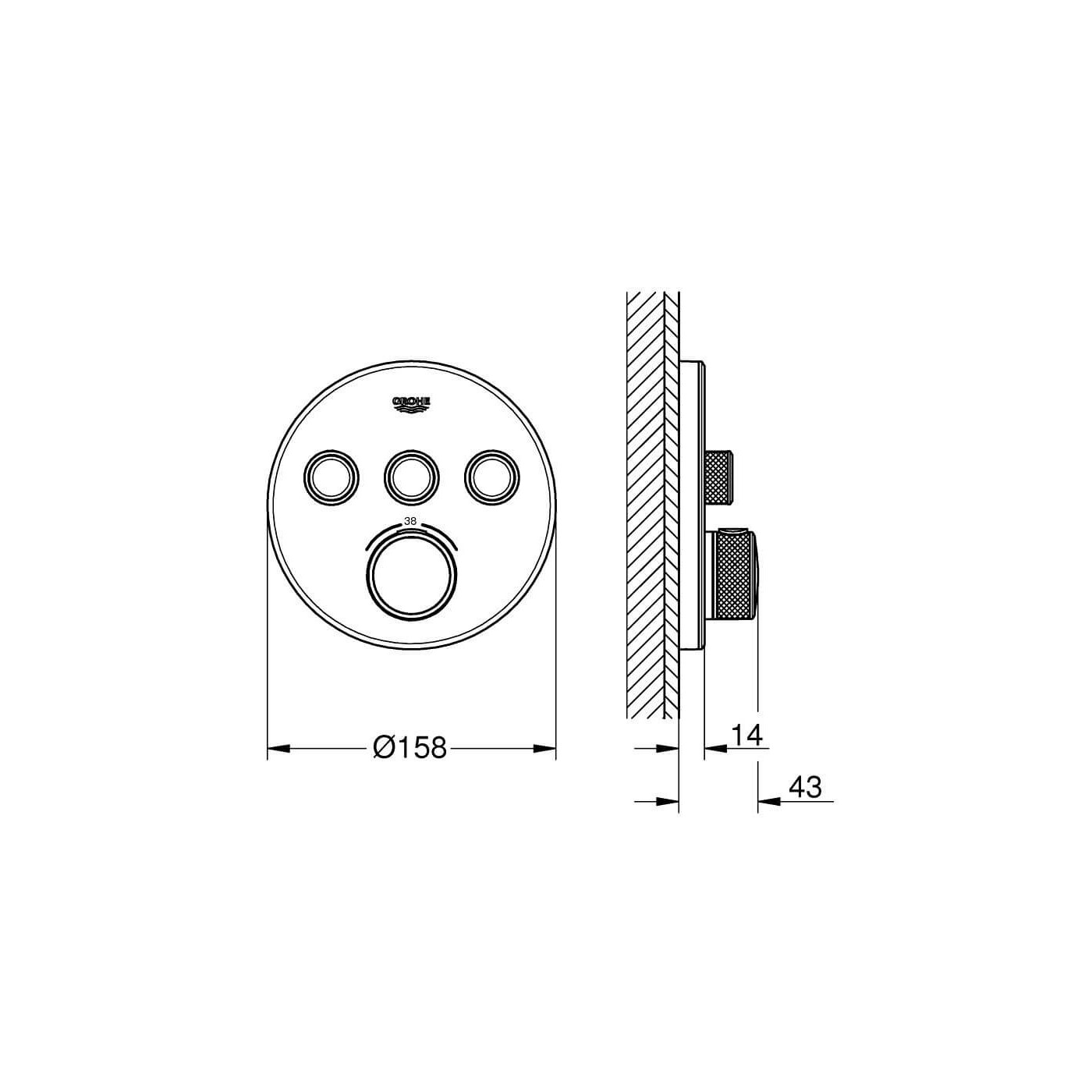 Bateria Termostatyczna Do Obsługi Trzech Wyjść Wody Grohtherm SmartControl Moon White 29904LS0 Grohe Bateria Termostatyczna Do Obsługi Trzech Wyjść Wody Grohtherm SmartControl Moon White 29904LS0 Grohe