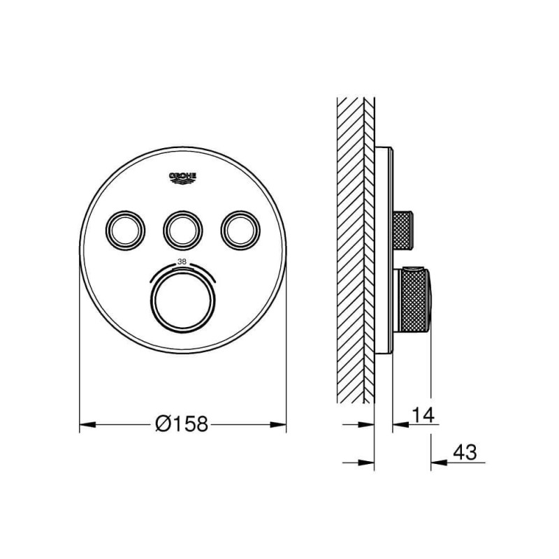 Bateria Termostatyczna Do Obsługi Trzech Wyjść Wody Grohtherm SmartControl Moon White 29904LS0 Grohe Bateria Termostatyczna Do Obsługi Trzech Wyjść Wody Grohtherm SmartControl Moon White 29904LS0 Grohe