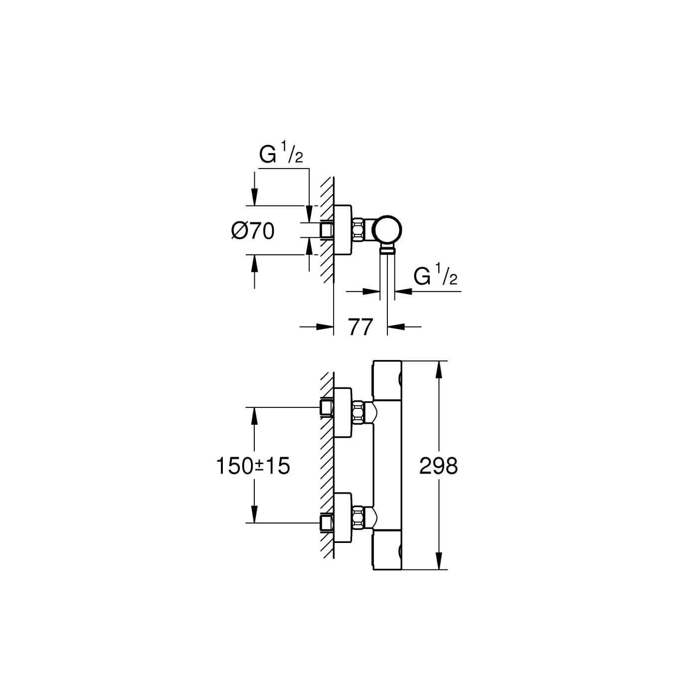 Bateria Prysznicowa Z Termostatem Grohtherm 1000 Cosmopolitan Brusked Hard Praphite 34065AL2 Grohe Bateria Prysznicowa Z Termostatem Grohtherm 1000 Cosmopolitan Brusked Hard Praphite 34065AL2 Grohe