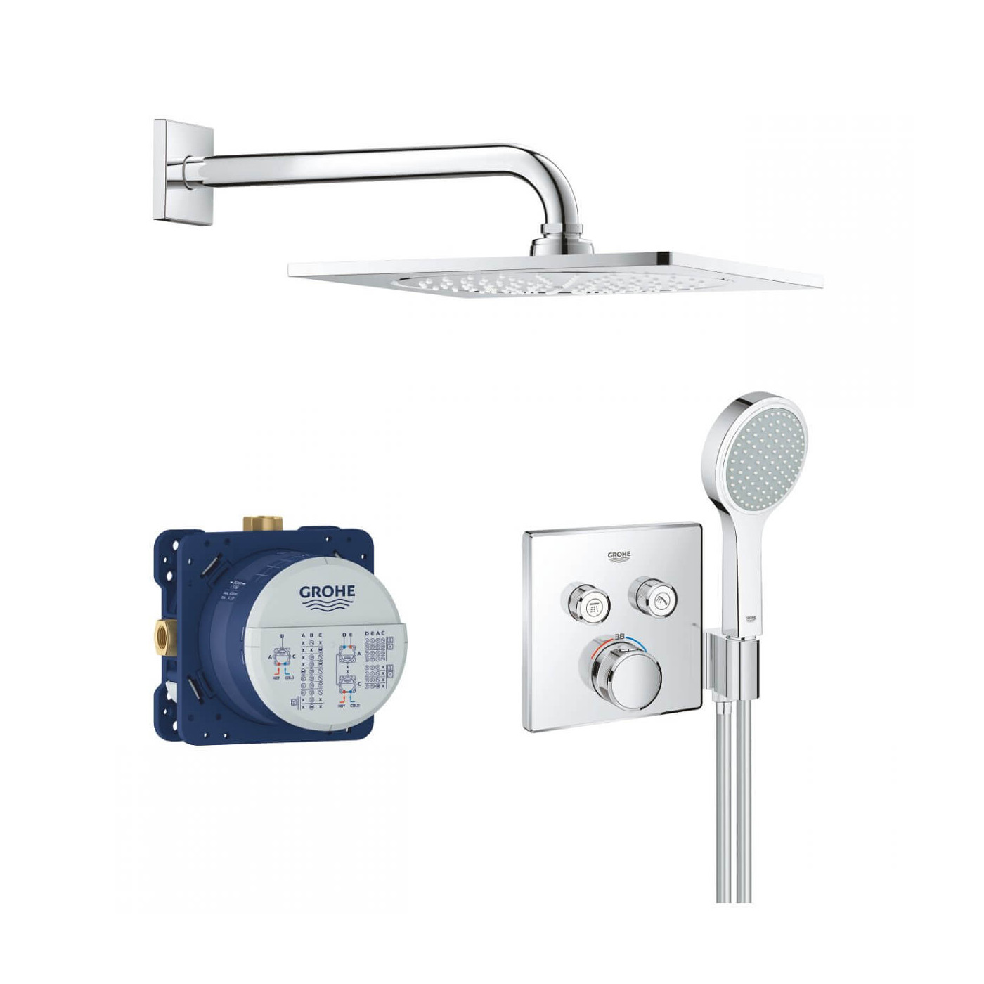 Podtynkowy Zestaw Prysznicowy Grohtherm SmartControl 34742000 Grohe Podtynkowy Zestaw Prysznicowy Grohtherm SmartControl 34742000 Grohe