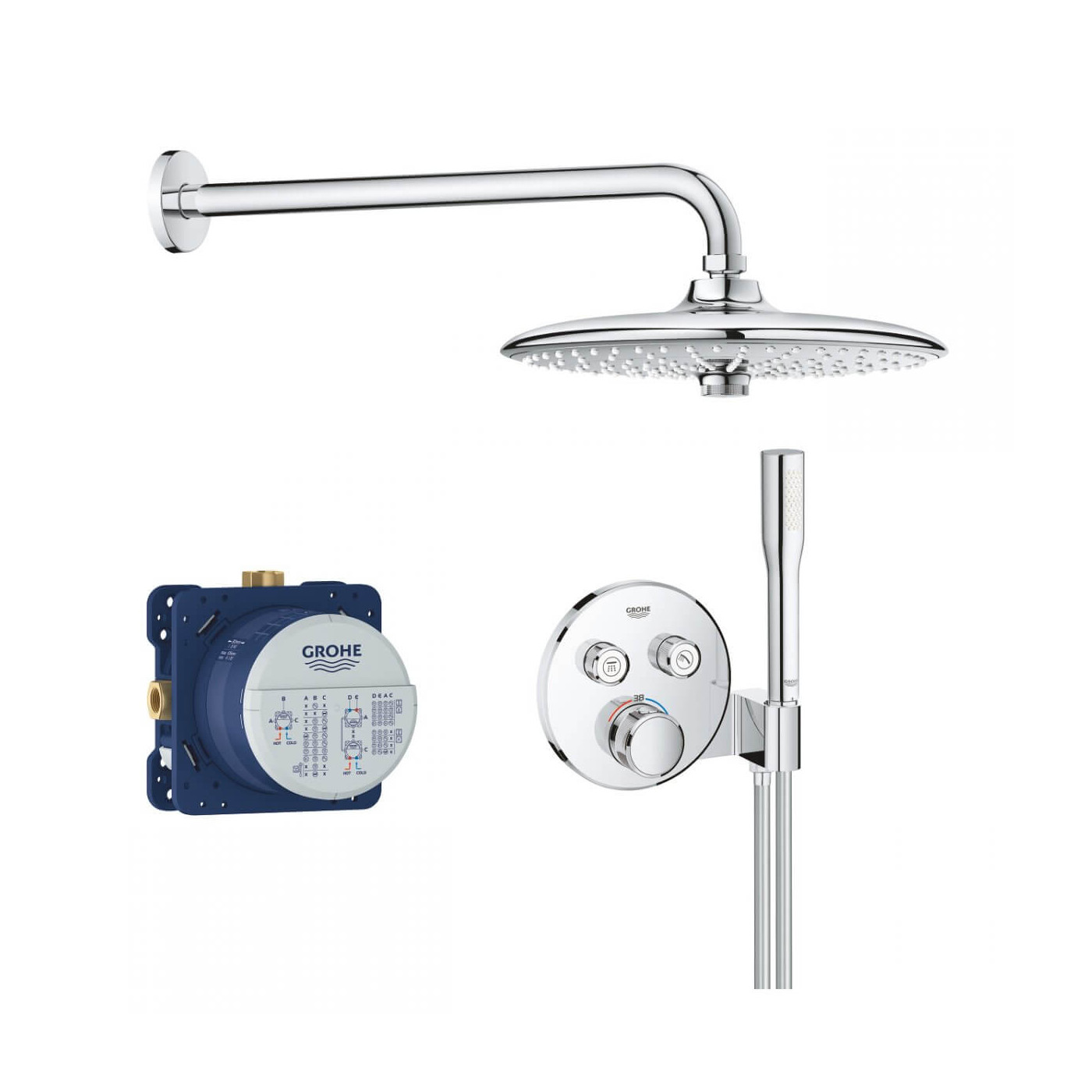 Podtynkowy Zestaw Prysznicowy Grohtherm SmartControl 34744000 Grohe Podtynkowy Zestaw Prysznicowy Grohtherm SmartControl 34744000 Grohe
