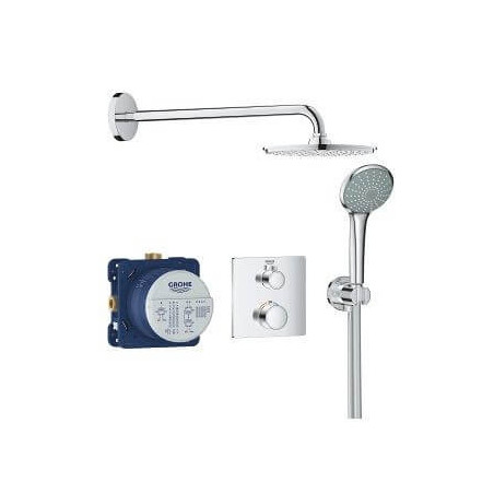 Podtynkowy Zestaw Prysznicowy Z Deszczownicą Rainshower Cosmopolitan 210 Grohtherm 34734000 Grohe