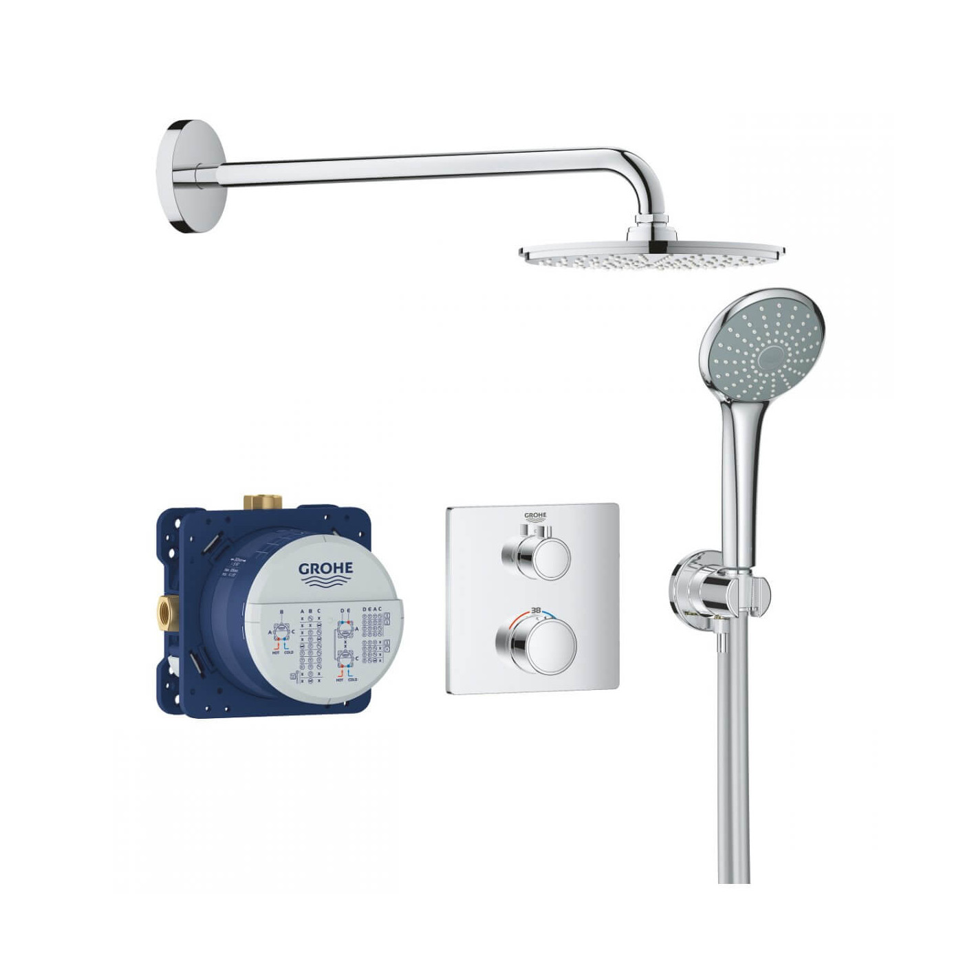 Podtynkowy Zestaw Prysznicowy Z Deszczownicą Rainshower Cosmopolitan 210 Grohtherm 34734000 Grohe Podtynkowy Zestaw Prysznicowy Z Deszczownicą Rainshower Cosmopolitan 210 Grohtherm 34734000 Grohe