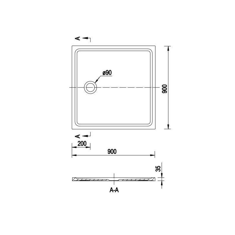 Brodzik Kwadratowy Konglomerat Pure PURE0005 90x90 Emporia Brodzik Kwadratowy Konglomerat Pure PURE0005 90x90 Emporia