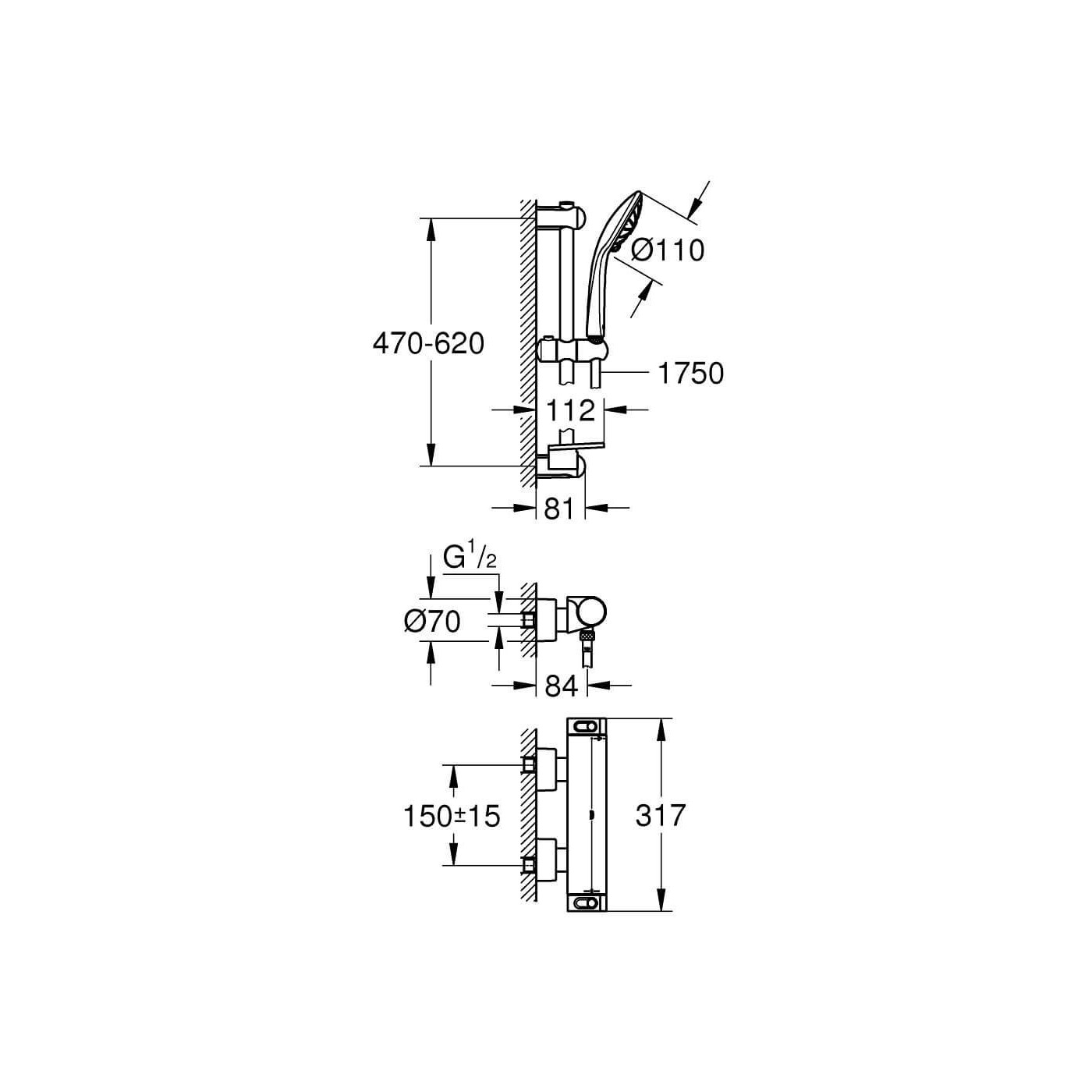 Bateria Prysznicowa Z Termostatem Z Zestawem Prysznicowym Grohtherm 2000 34195001 Grohe Bateria Prysznicowa Z Termostatem Z Zestawem Prysznicowym Grohtherm 2000 34195001 Grohe