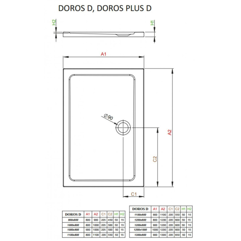 Brodzik Prostokątny Doros D 120x80 SDRD1280-01 Radaway Brodzik Prostokątny Doros D 120x80 SDRD1280-01 Radaway