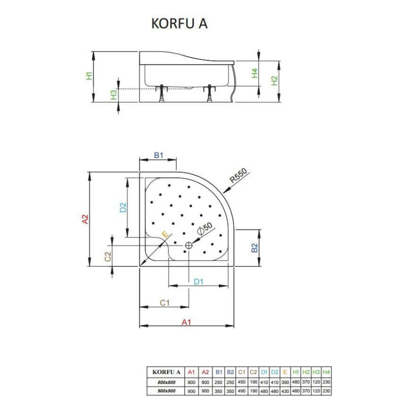 Brodzik Korfu A Półokrągły 80x80 4S88400-03 Radaway Brodzik Korfu A Półokrągły 80x80 4S88400-03 Radaway