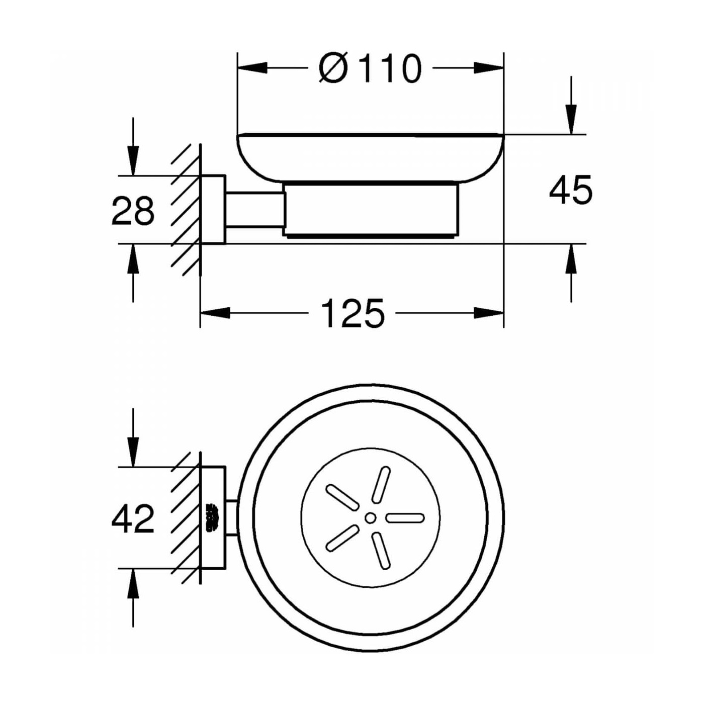 Mydelniczka Z Uchwytem Essentials Cube Chrom 40754001 Grohe Mydelniczka Z Uchwytem Essentials Cube Chrom 40754001 Grohe