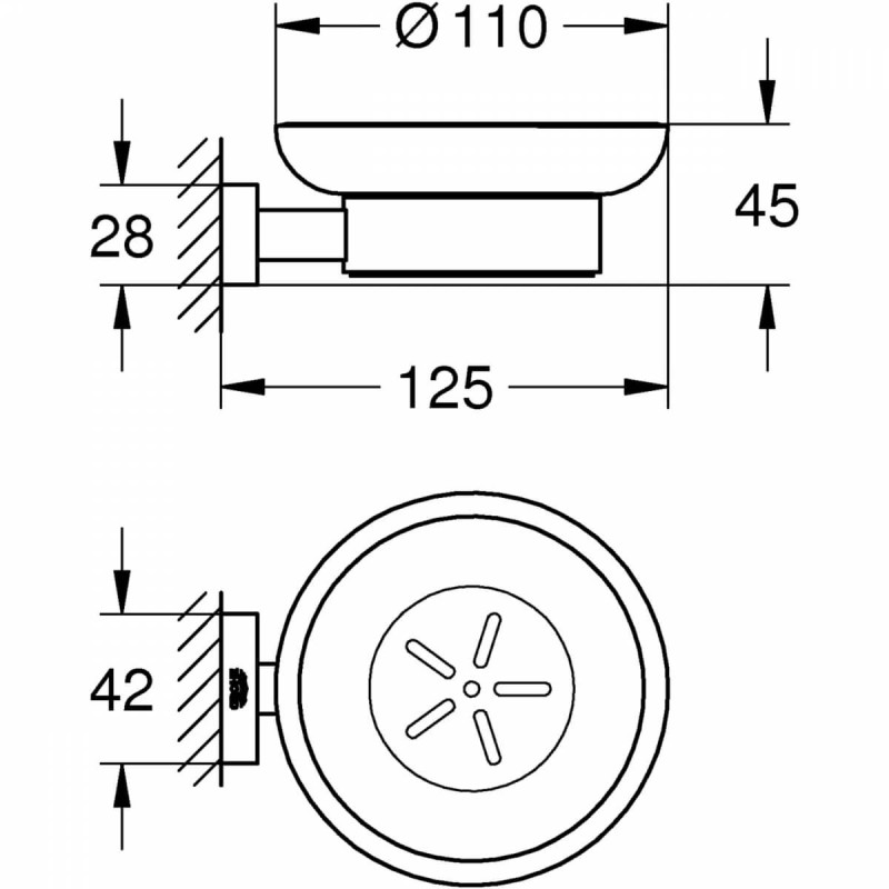 Mydelniczka Z Uchwytem Essentials Cube Chrom 40754001 Grohe Mydelniczka Z Uchwytem Essentials Cube Chrom 40754001 Grohe
