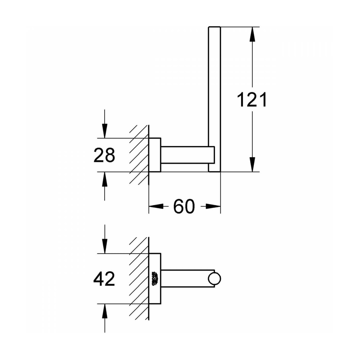 Uchwyt Na Zapasowy Papier Toaletowy Essentials Cube 40623001 Grohe Uchwyt Na Zapasowy Papier Toaletowy Essentials Cube 40623001 Grohe