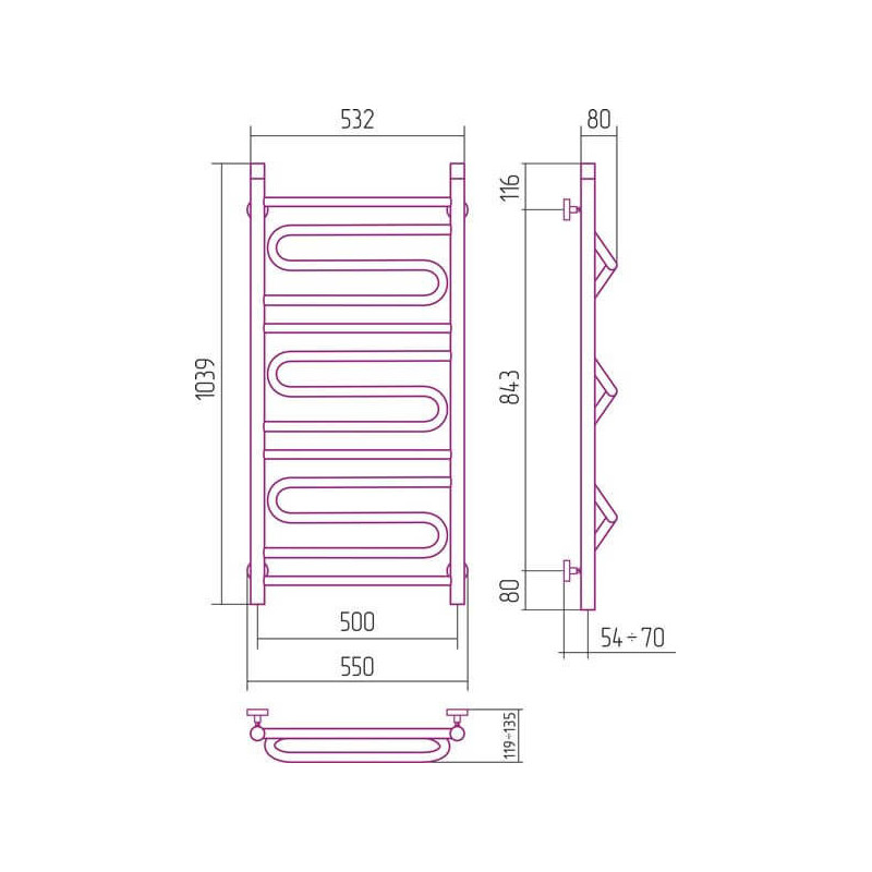 Grzejnik Dekoracyjny Elegy 1039x532 Stal Polerowana 50037 Sunerzha Grzejnik Dekoracyjny Elegy 1039x532 Stal Polerowana 50037 Sunerzha