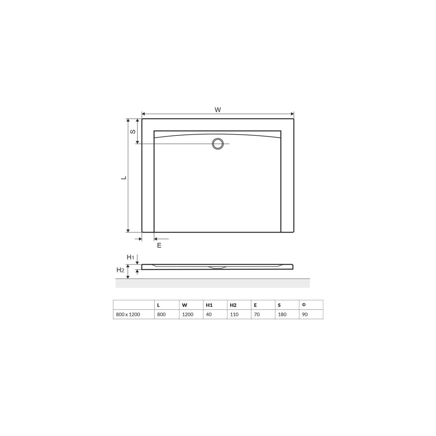 Brodzik Akryl Prostokątny Niski Forma BREX.FOR128WHN 80x120 Excellent Brodzik Akryl Prostokątny Niski Forma BREX.FOR128WHN 80x120 Excellent