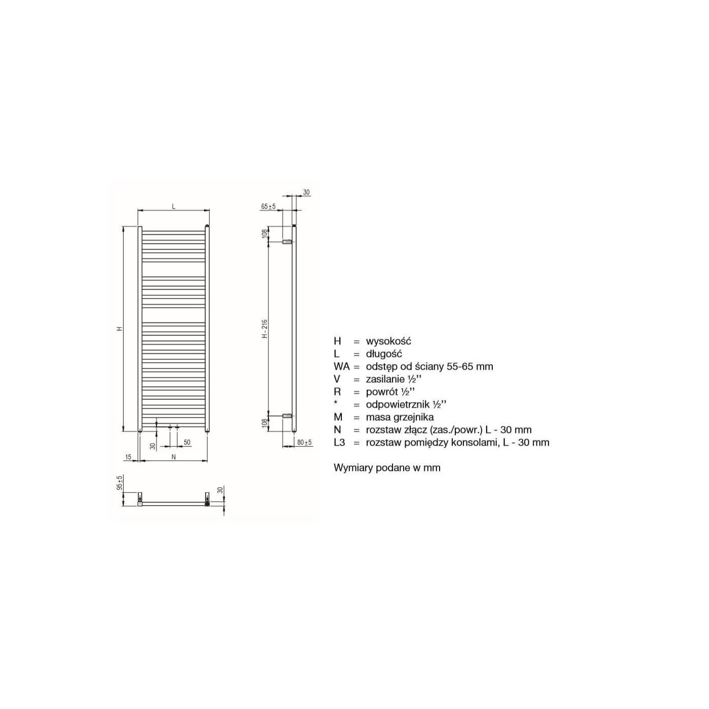 Grzejnik Vision Black Mat QV120-050-05 Zehnder Grzejnik Vision Black Mat QV120-050-05 Zehnder