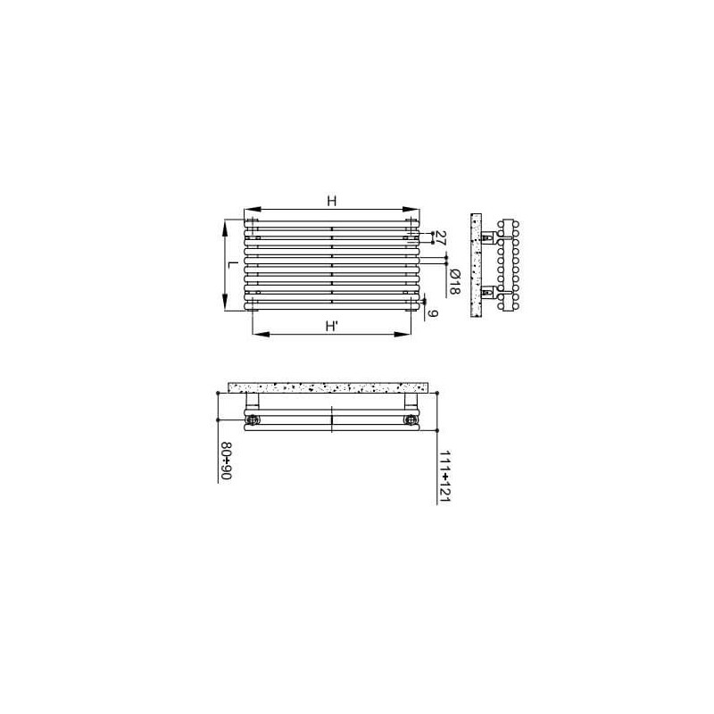 Grzejnik Arpa 2 (18mm) pionowy NERO SATINATO 1820x271 Irsap Grzejnik Arpa 2 (18mm) pionowy NERO SATINATO 1820x271 Irsap