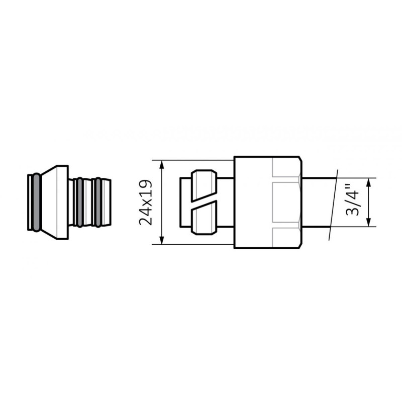 Adapter Na Alu-Plex GW 3/4" 16x2 Chrom TGACR015 Terma Adapter Na Alu-Plex GW 3/4" 16x2 Chrom TGACR015 Terma
